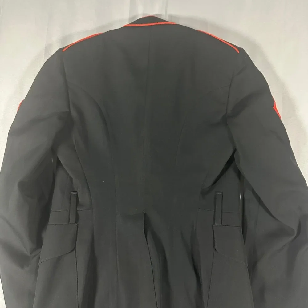Crown‎ Clothing USMC Dress Blues Jacket Mens 38L Blue Excellent Poly Wool Coat